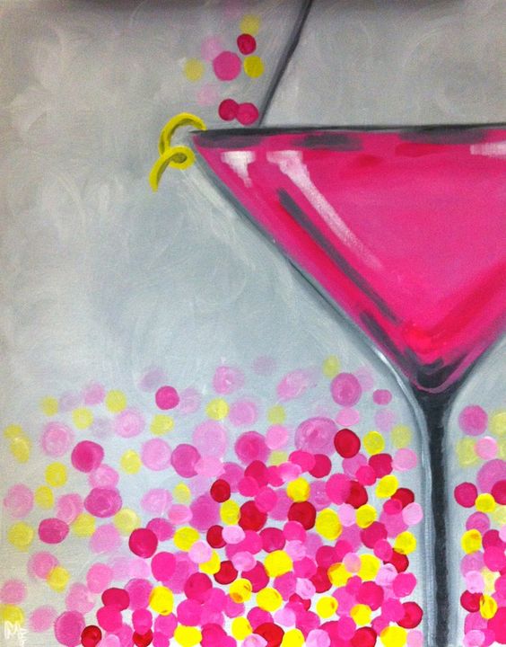 Paint and Sip Kit: Martini Cocktail - Art Mira Studio-From Brushstroke to  Cocktail: Martini Paint and Sip