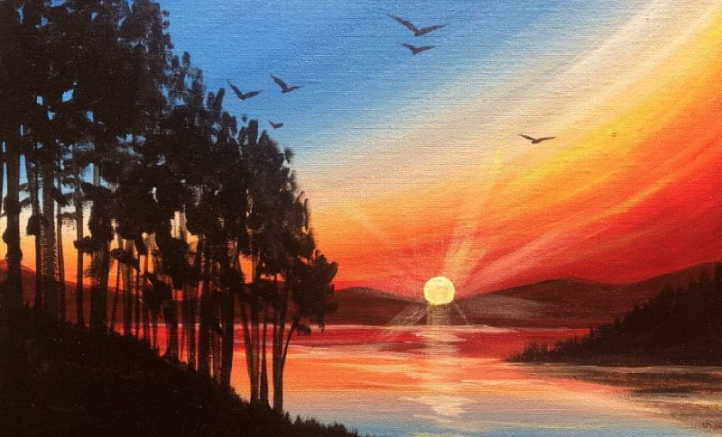 Beautiful sunset painting